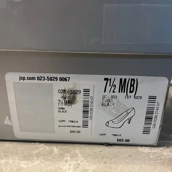 Worthington black suede, open toe pumps. Size 7.5. Great condition. - Picture 5 of 6